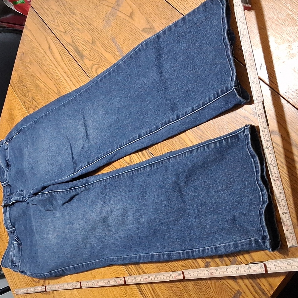 NYDJ Jeans Womens 8 BLUE MARILYN STRAIGHT Denim Preowned Used Pants